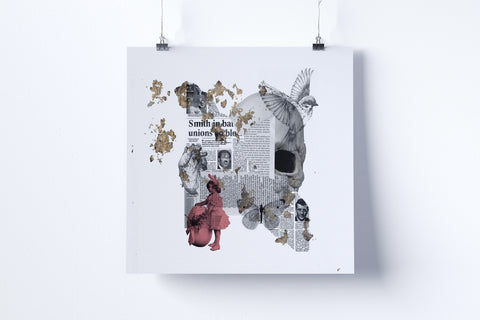 'The Girl the Skull and the Story' Square Print